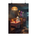 Lonely Ghost — Table for One | Vintage Halloween Poster Print