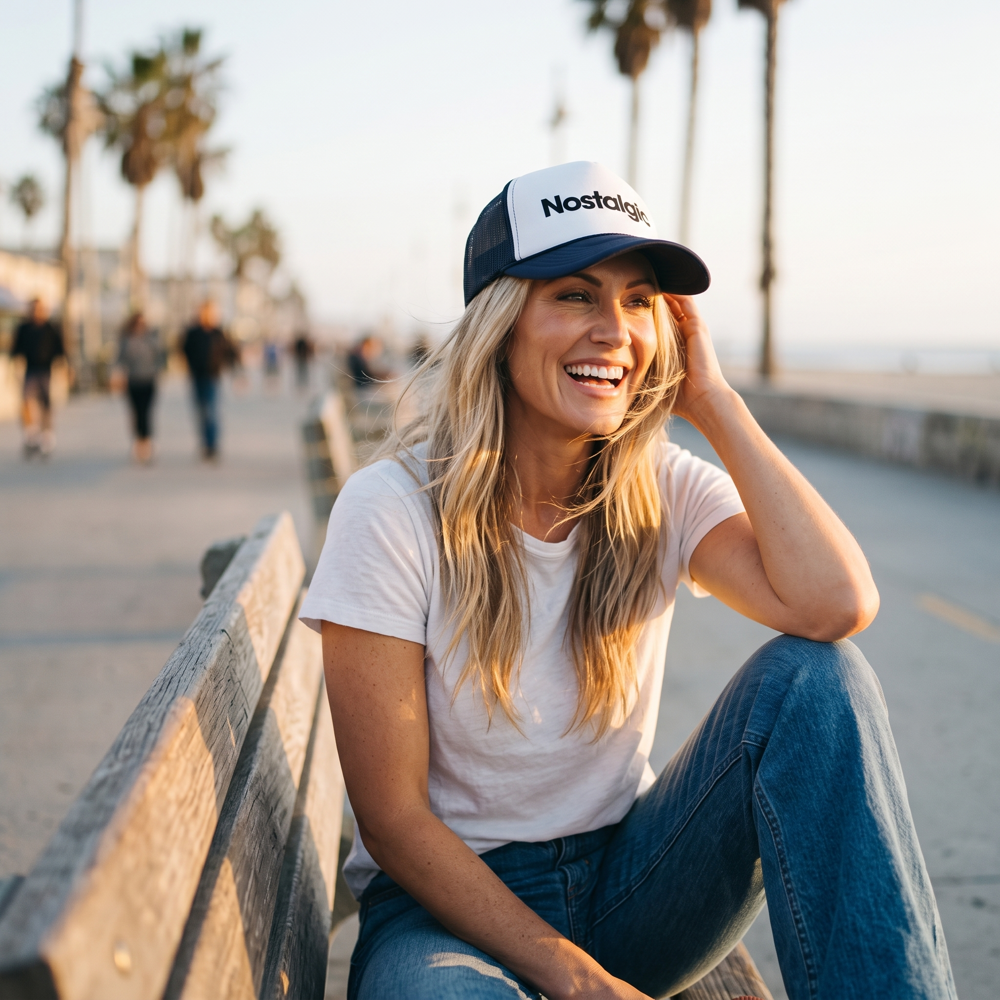 Nostalgic Retro Foam Trucker Hat (Black Print)